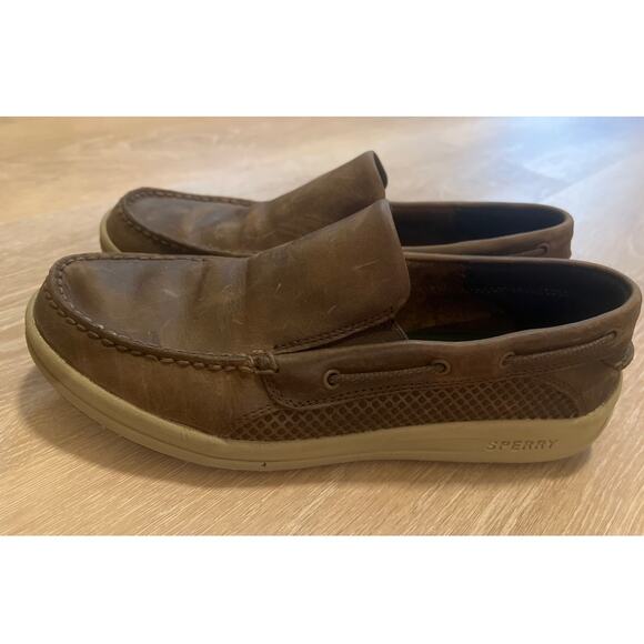 Men’s Sperry Topsider Size 9.5 Son-R Technology Brown Leather Loafers - Picture 7 of 7